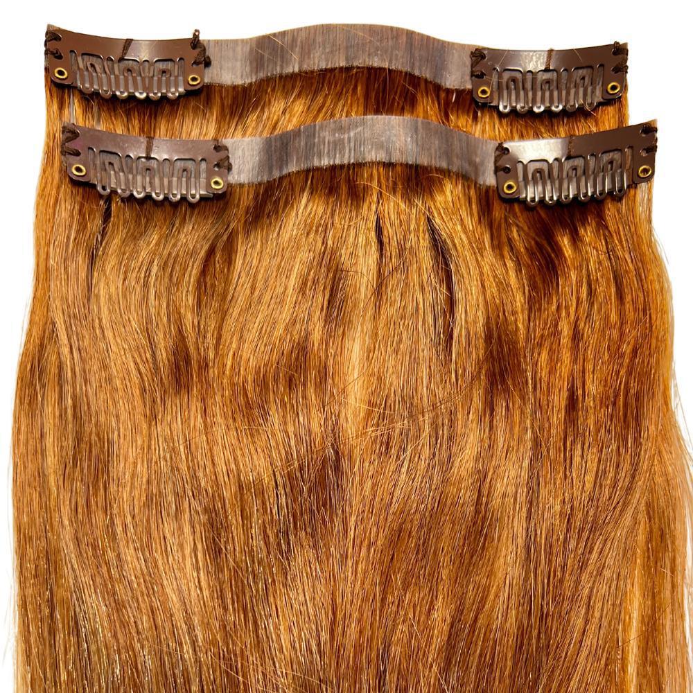 Auburn Seamless Clip-In 100% Human Hair Extensions by Private Label