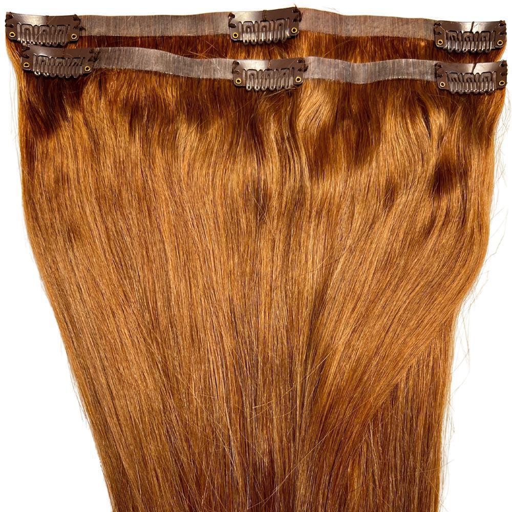 Auburn Seamless Clip-In 100% Human Hair Extensions by Private Label
