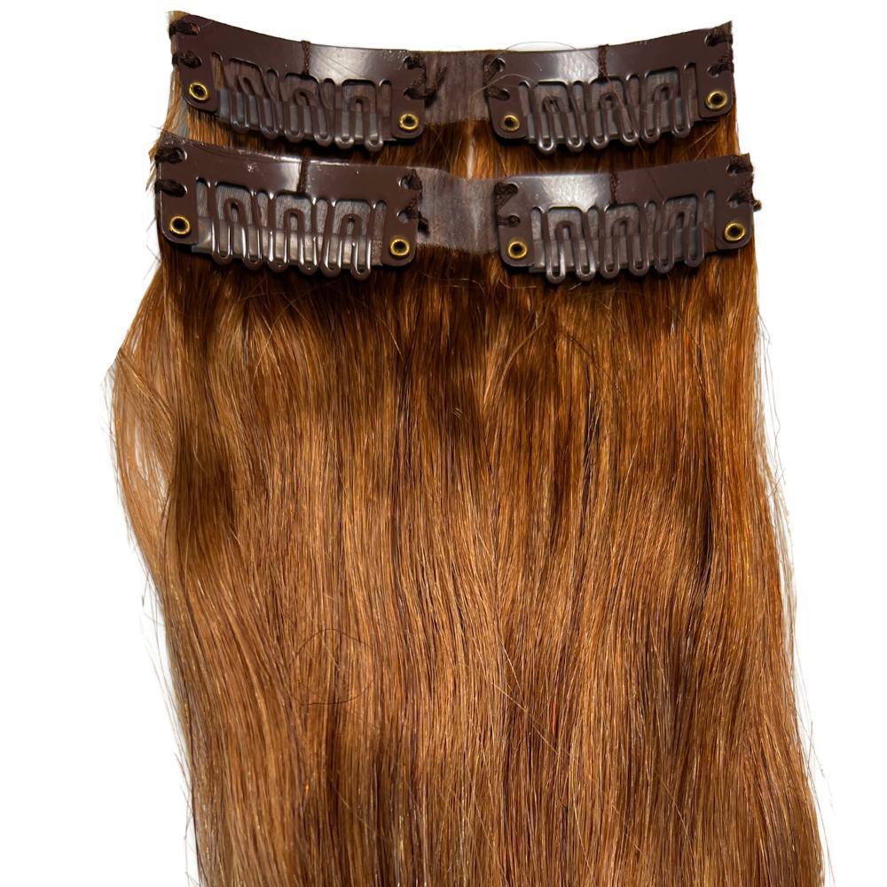 Auburn Seamless Clip-In 100% Human Hair Extensions by Private Label