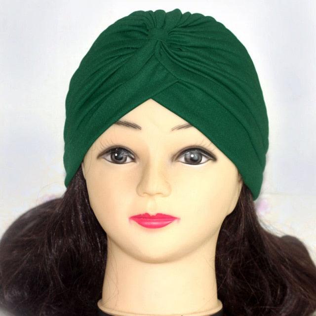 Autumn Winter Warm Headwear Soft Shine Silver Gold Lightweight Knot Twist Turban Headbands Cap Casual Streetwear Hats For Women by Stevvex