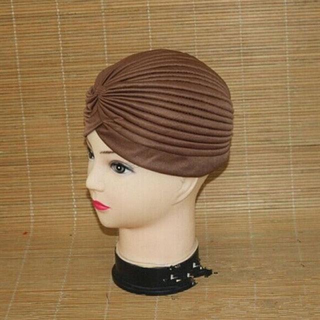 Autumn Winter Warm Headwear Soft Shine Silver Gold Lightweight Knot Twist Turban Headbands Cap Casual Streetwear Hats For Women by Stevvex