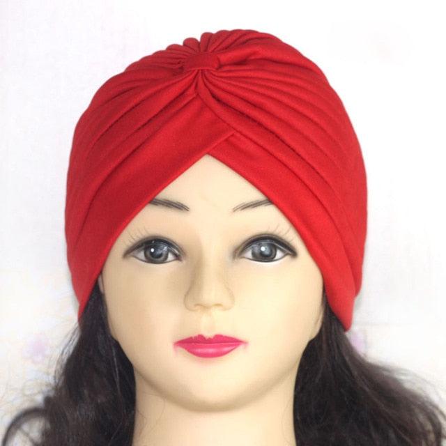 Autumn Winter Warm Headwear Soft Shine Silver Gold Lightweight Knot Twist Turban Headbands Cap Casual Streetwear Hats For Women by Stevvex