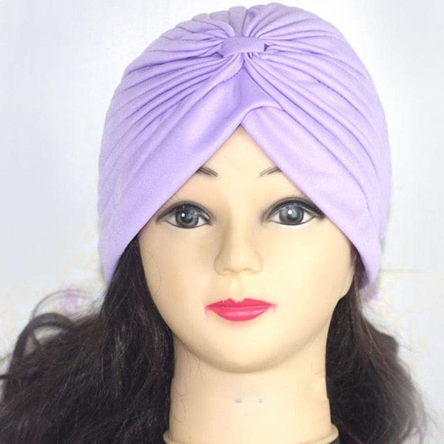 Autumn Winter Warm Headwear Soft Shine Silver Gold Lightweight Knot Twist Turban Headbands Cap Casual Streetwear Hats For Women by Stevvex