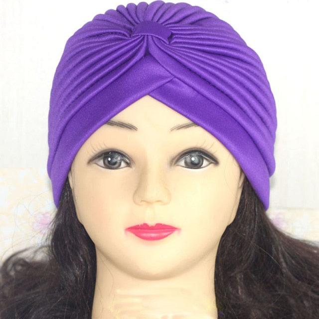 Autumn Winter Warm Headwear Soft Shine Silver Gold Lightweight Knot Twist Turban Headbands Cap Casual Streetwear Hats For Women by Stevvex