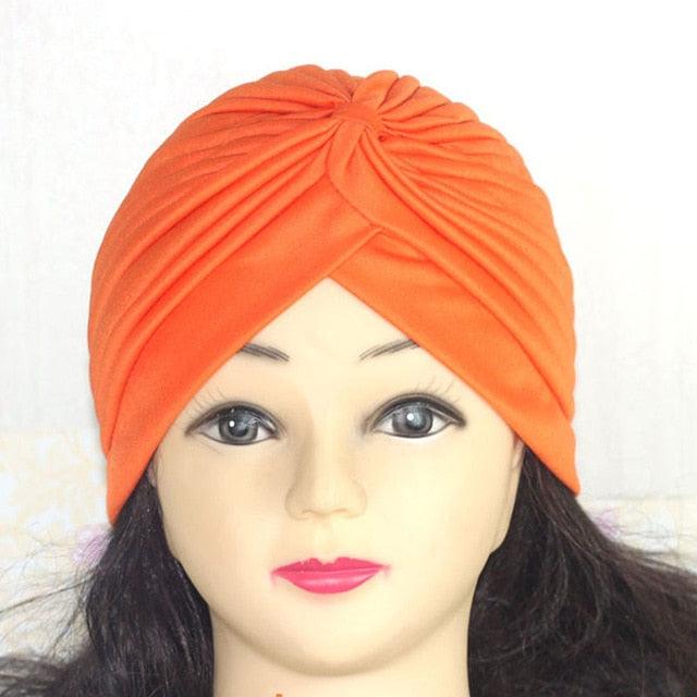 Autumn Winter Warm Headwear Soft Shine Silver Gold Lightweight Knot Twist Turban Headbands Cap Casual Streetwear Hats For Women by Stevvex