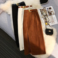 High Waist A-Line Corduroy Skirt for Women by Ovriluxe Enterprises llc