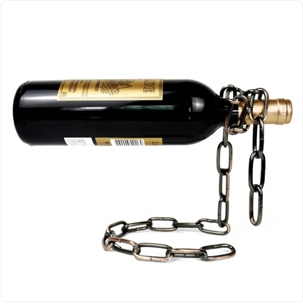 Suspension Chain Wine Rack Metal Holder by Ovriluxe Enterprises llc