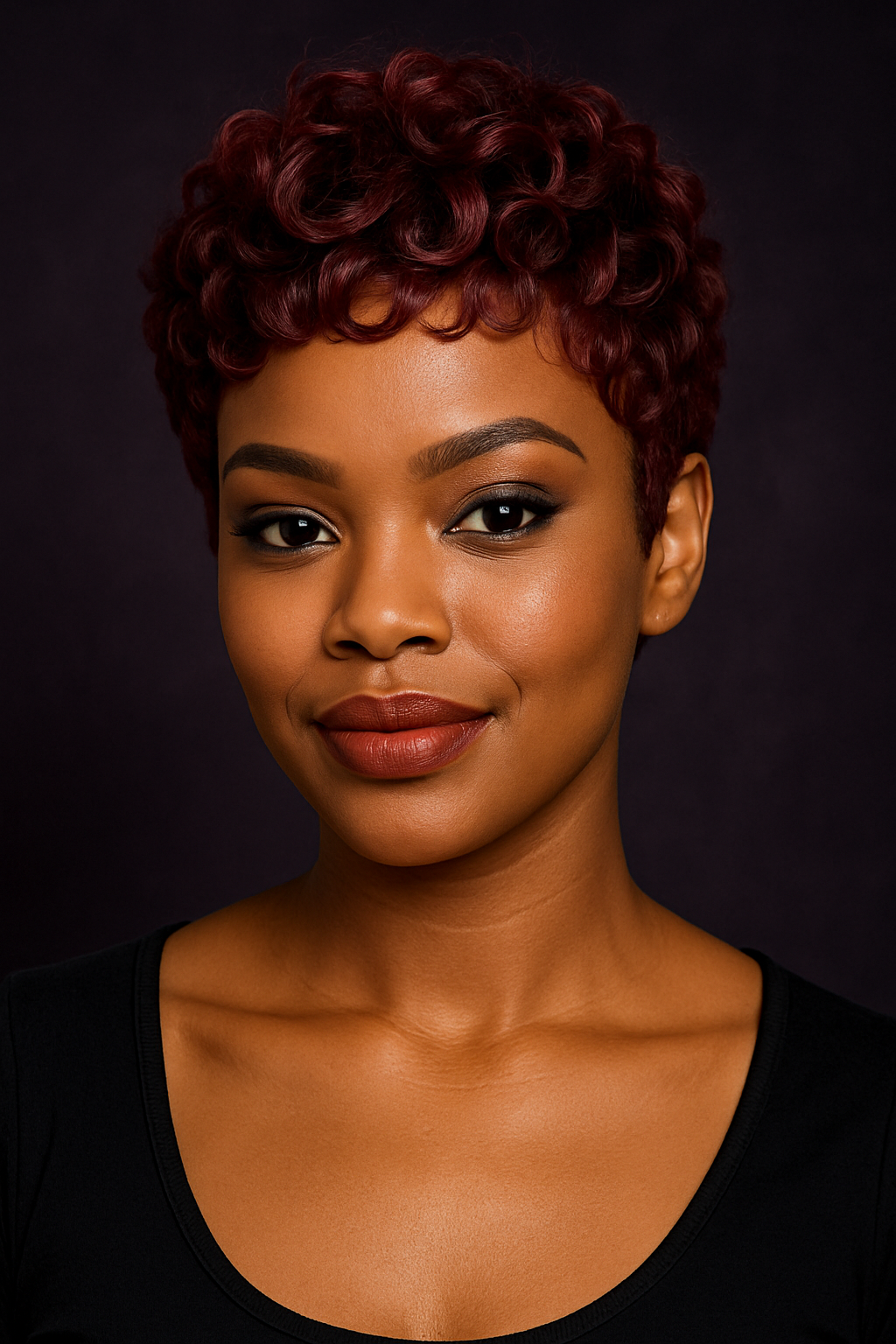 Berry Baddie –Curly Pixie Lace Front Wig (Burgundy Red) by Crown'd Cuties