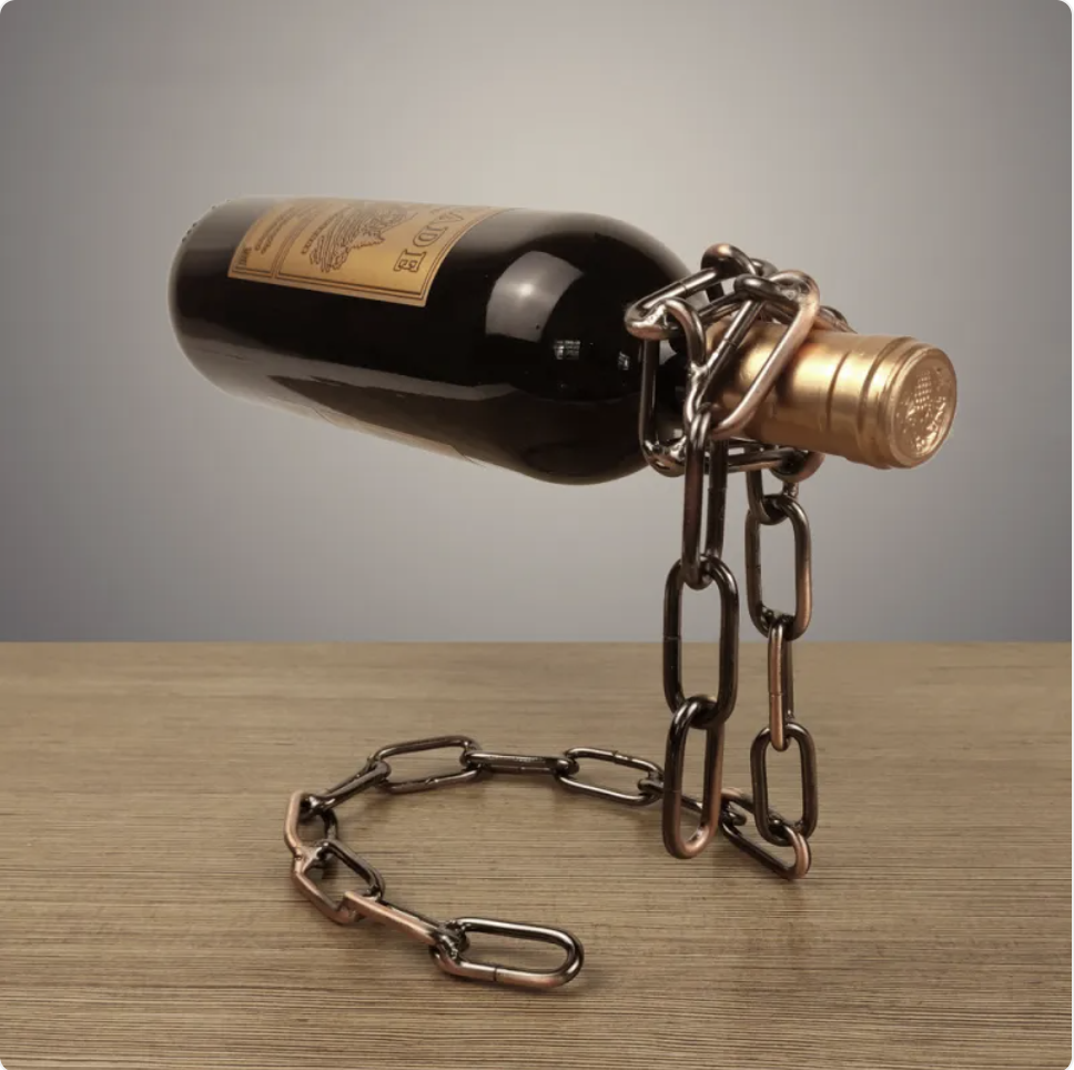 Suspension Chain Wine Rack Metal Holder by Ovriluxe Enterprises llc