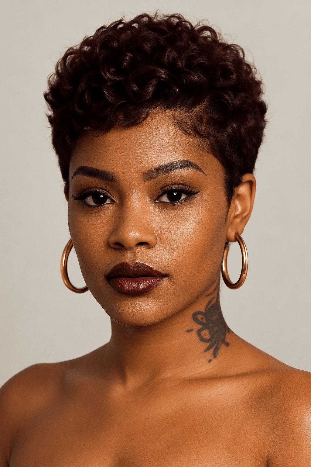 Berry Baddie –Curly Pixie Lace Front Wig (Burgundy Red) by Crown'd Cuties
