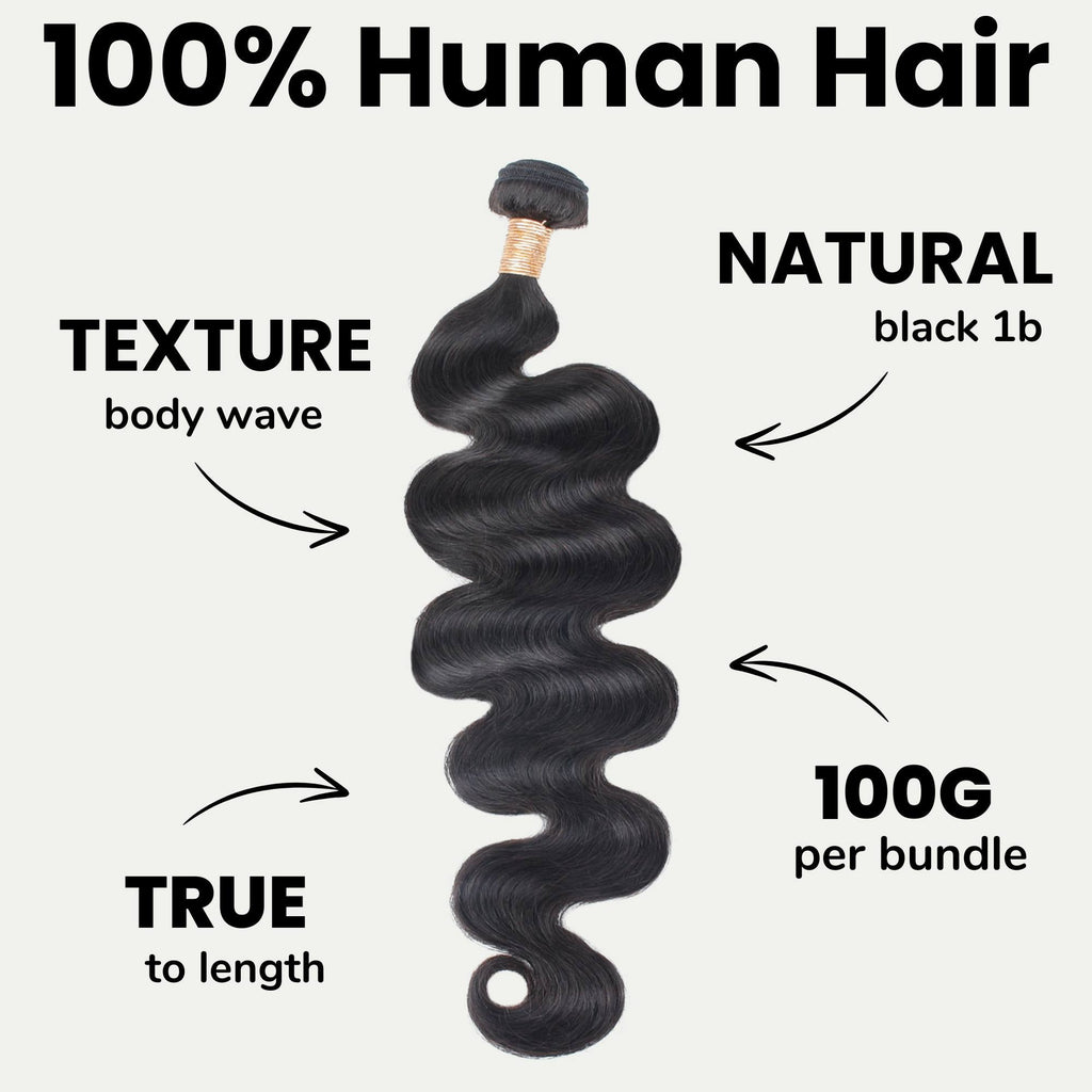 Brazilian Body Wave 100% Human Hair Bundles by Private Label