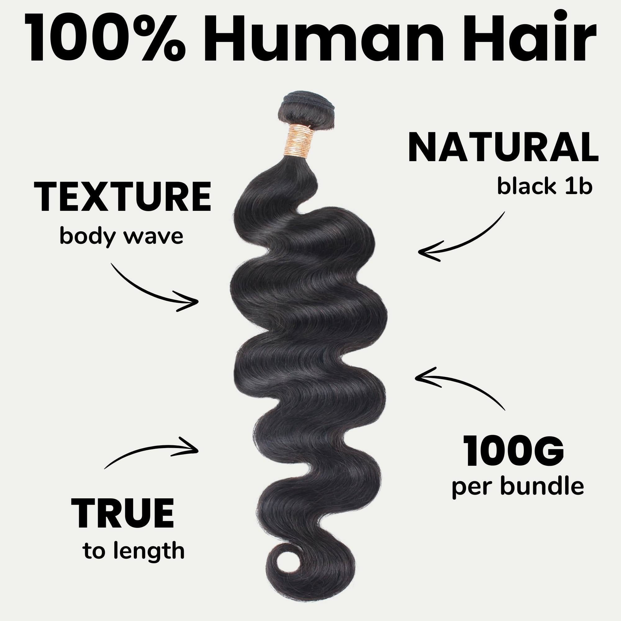 Brazilian Body Wave 100% Human Hair Bundles by Private Label
