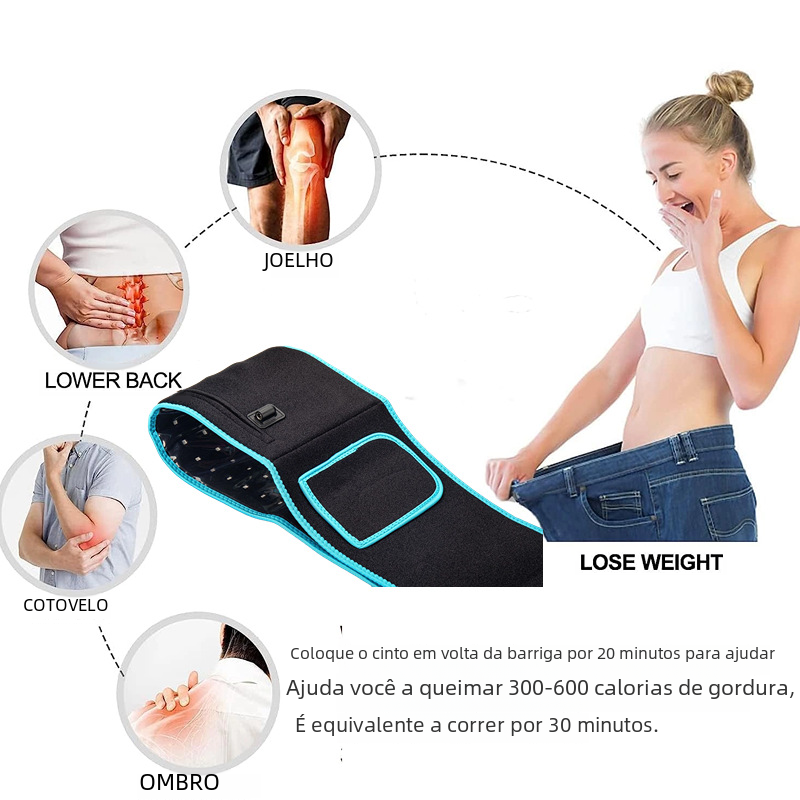 Long Wave Red Light Therapy Heating Waist Belt by Ovriluxe Enterprises llc