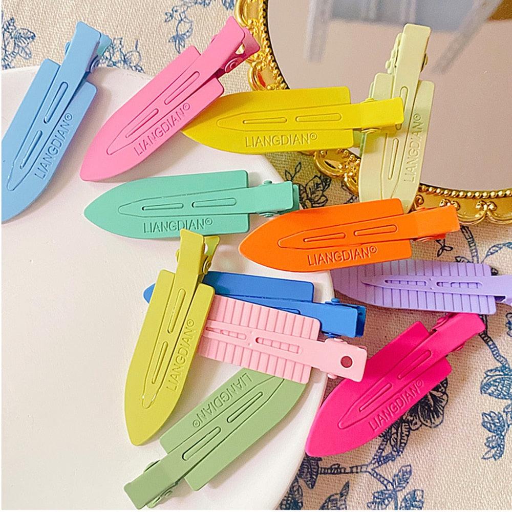 Colorful Hair Clips Seamless Metal Barrettes No Mark Pin Curl Clip Makeup No Crease Hair Styling Tools Modeling Styling Tools Hairpin Gorgeous Hair Accessories For Women by Stevvex