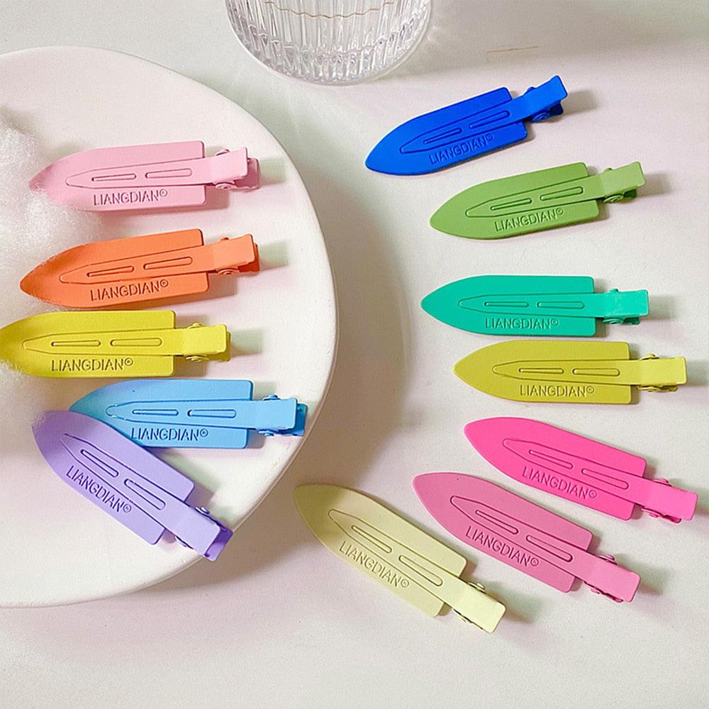 Colorful Hair Clips Seamless Metal Barrettes No Mark Pin Curl Clip Makeup No Crease Hair Styling Tools Modeling Styling Tools Hairpin Gorgeous Hair Accessories For Women by Stevvex