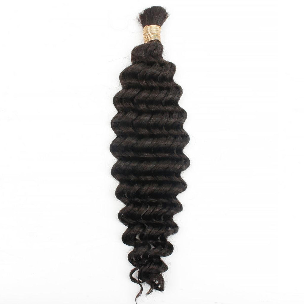 Deep Wave Bulk 100% Human Braiding Hair by Private Label