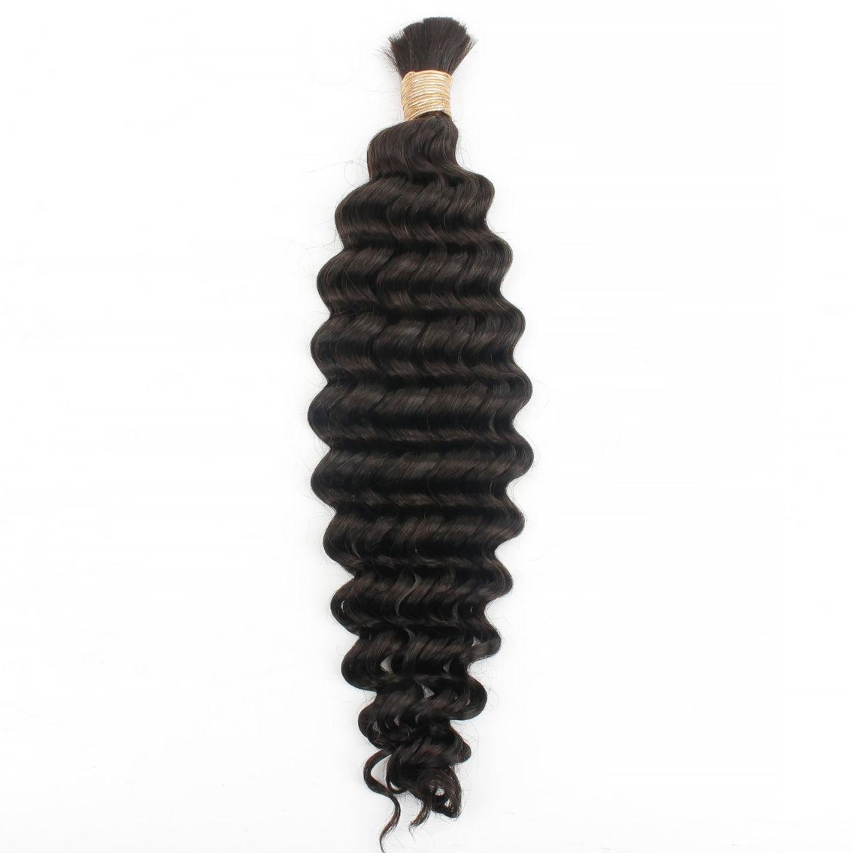 Deep Wave Bulk 100% Human Braiding Hair by Private Label