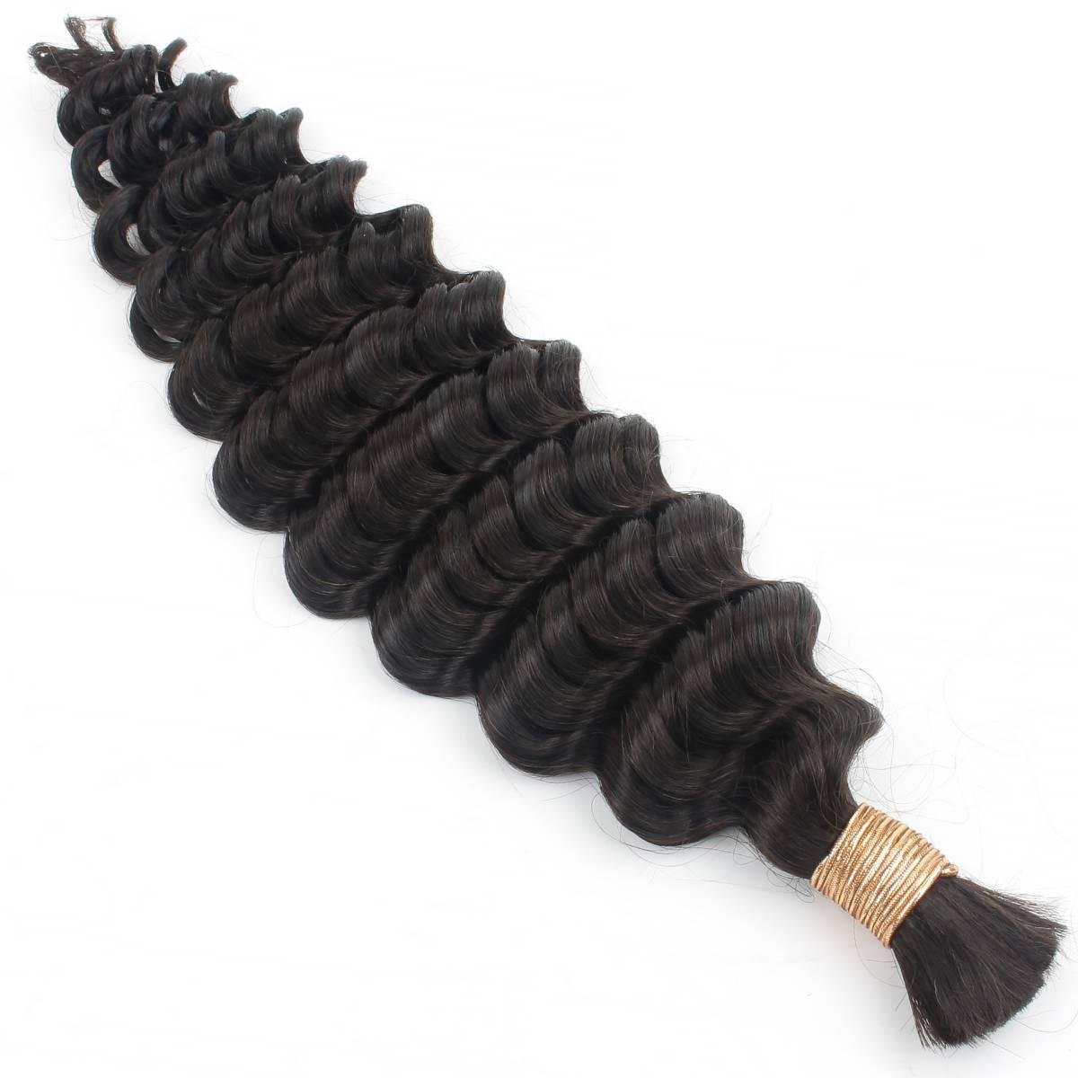 Deep Wave Bulk 100% Human Braiding Hair by Private Label