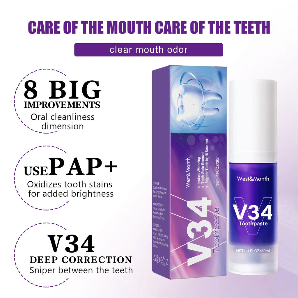 V34 Tooth Cleaning Mousse by Ovriluxe Enterprises llc