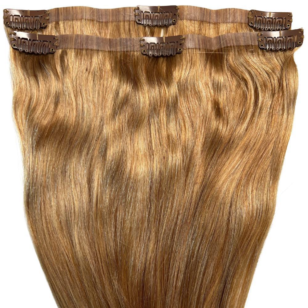 Honey Blonde Seamless Clip-In 100% Human Hair Extensions by Private Label