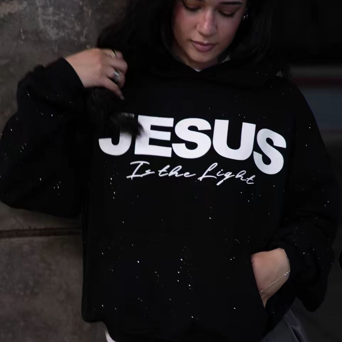 Pullover Round Neck Hooded Sweatshirt by Ovriluxe Enterprises llc