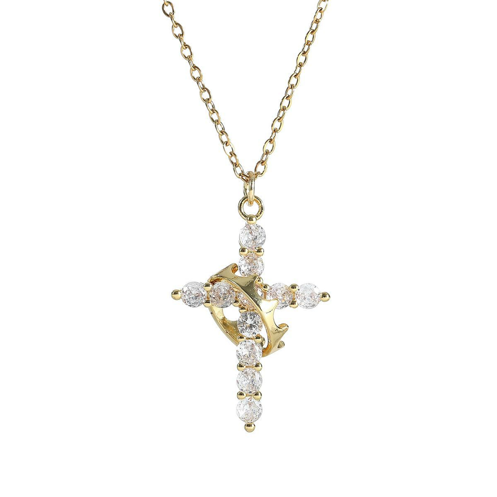 Crown Cross Necklace by Ovriluxe Enterprises llc