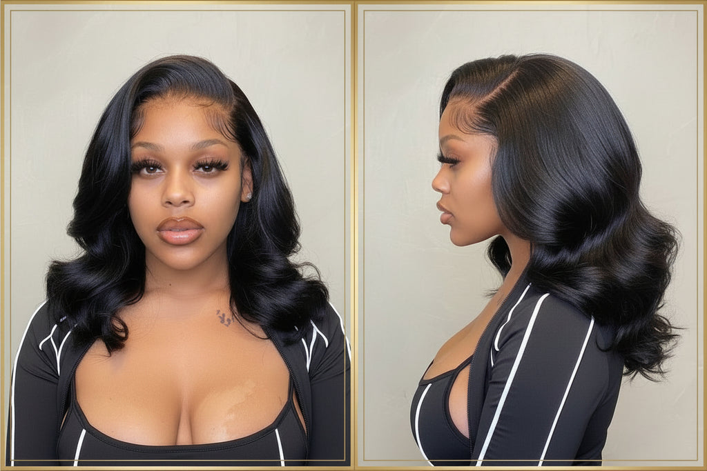 Highlight Wig Human Hair Wigs Short Bob Wig For Black Women T Part Brazilian Pre Plucked With Baby Hair Body Wave Lace Front Wigs For Black Women Cosplay Wigs For Women by Stevvex