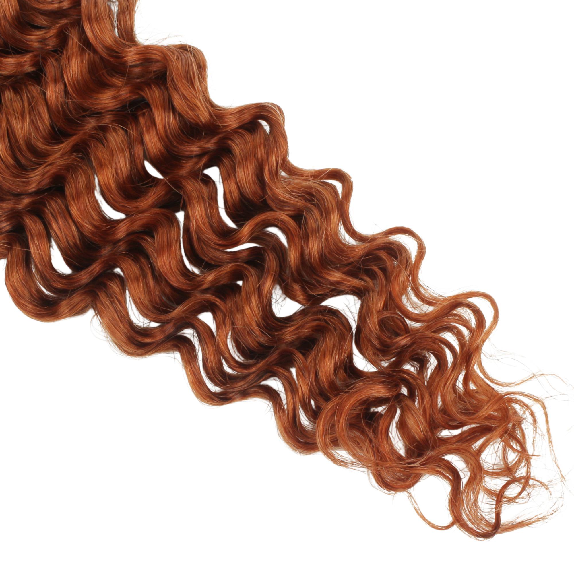 Copper Deep Wave Color 350 Bulk 100% Human Braiding Hair by Private Label
