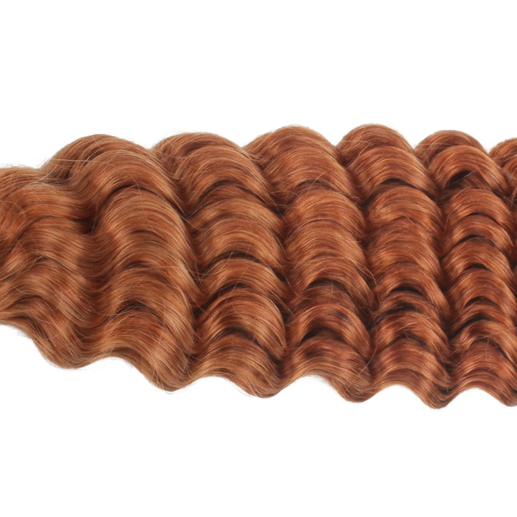 Copper Deep Wave Color 350 Bulk 100% Human Braiding Hair by Private Label