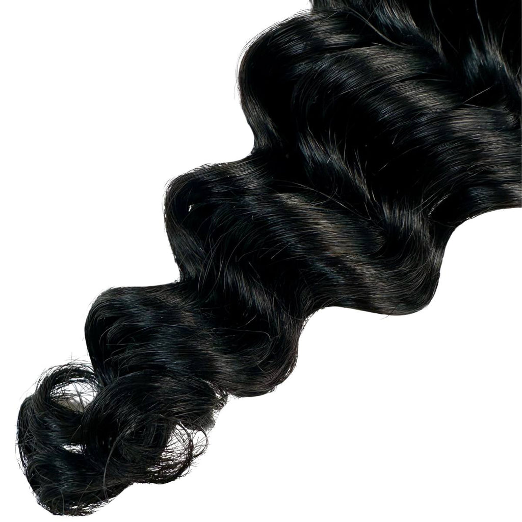 Jet Black Deep Wave Bulk 100% Human Braiding Hair by Private Label