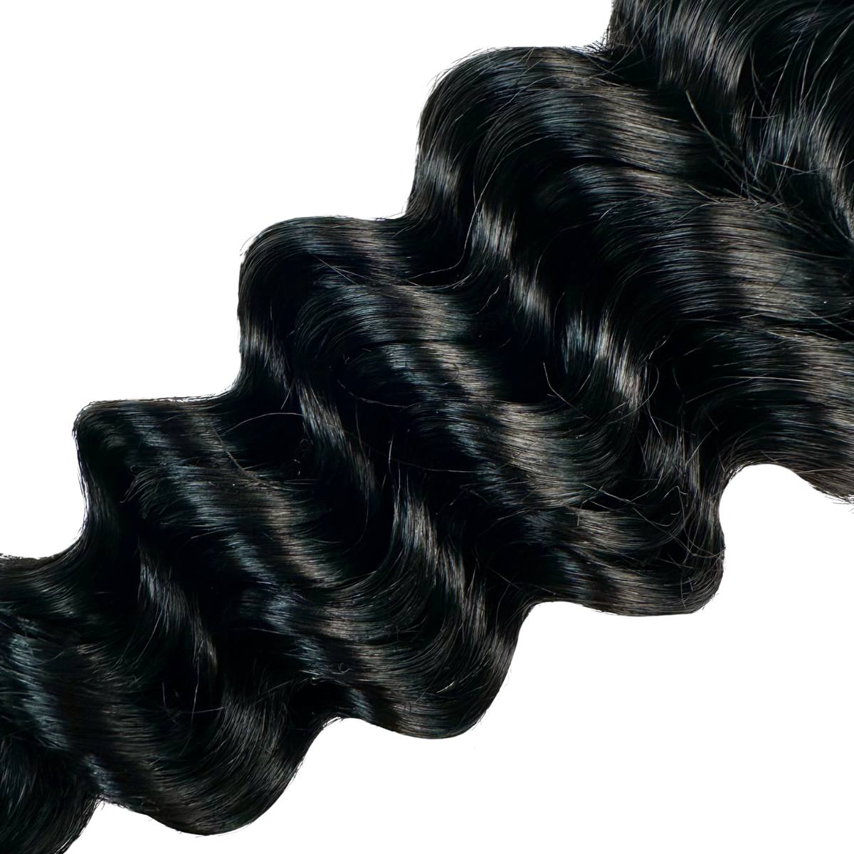 Jet Black Deep Wave Bulk 100% Human Braiding Hair by Private Label