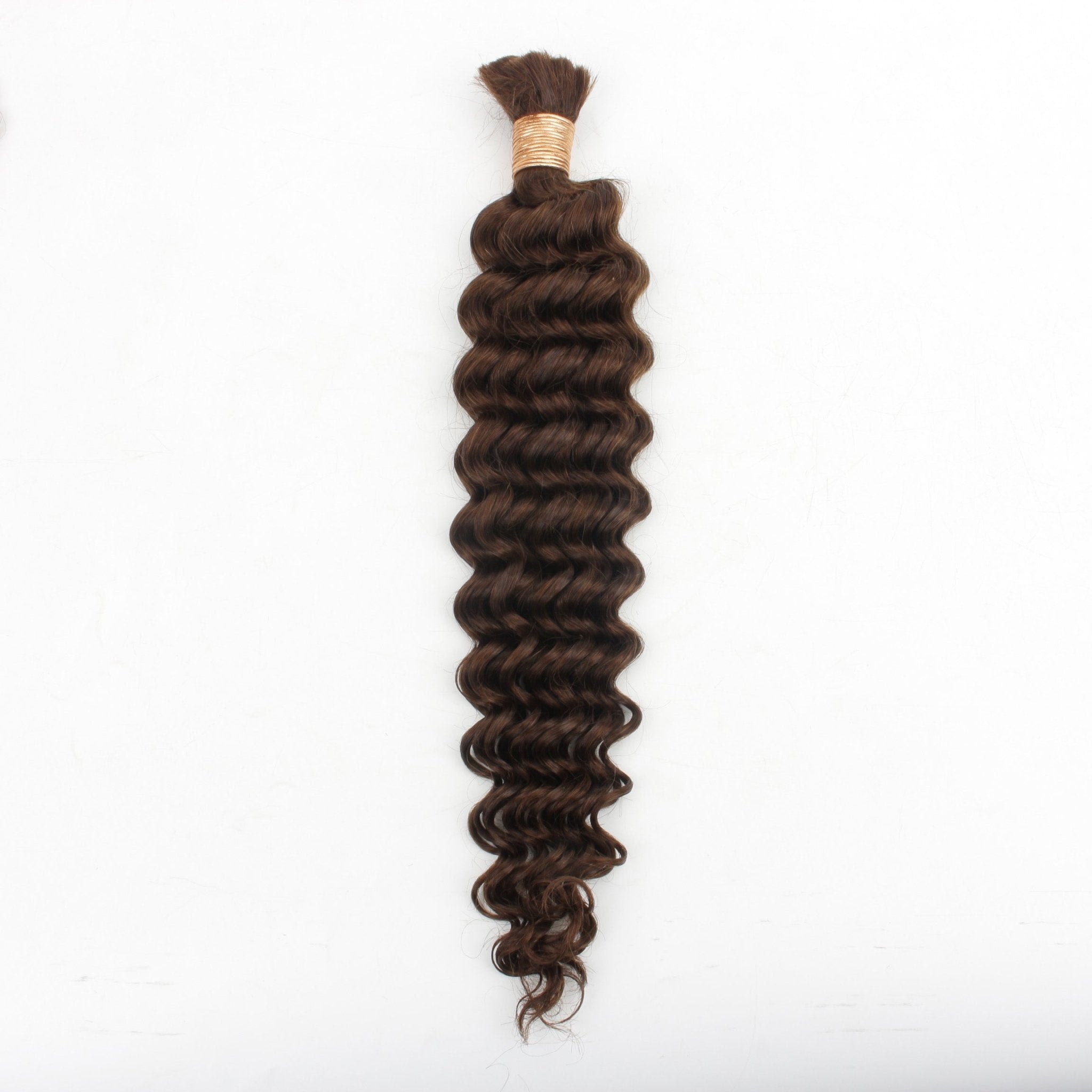 Medium Brown Deep Wave Color 4 Bulk 100% Human Braiding Hair by Private Label