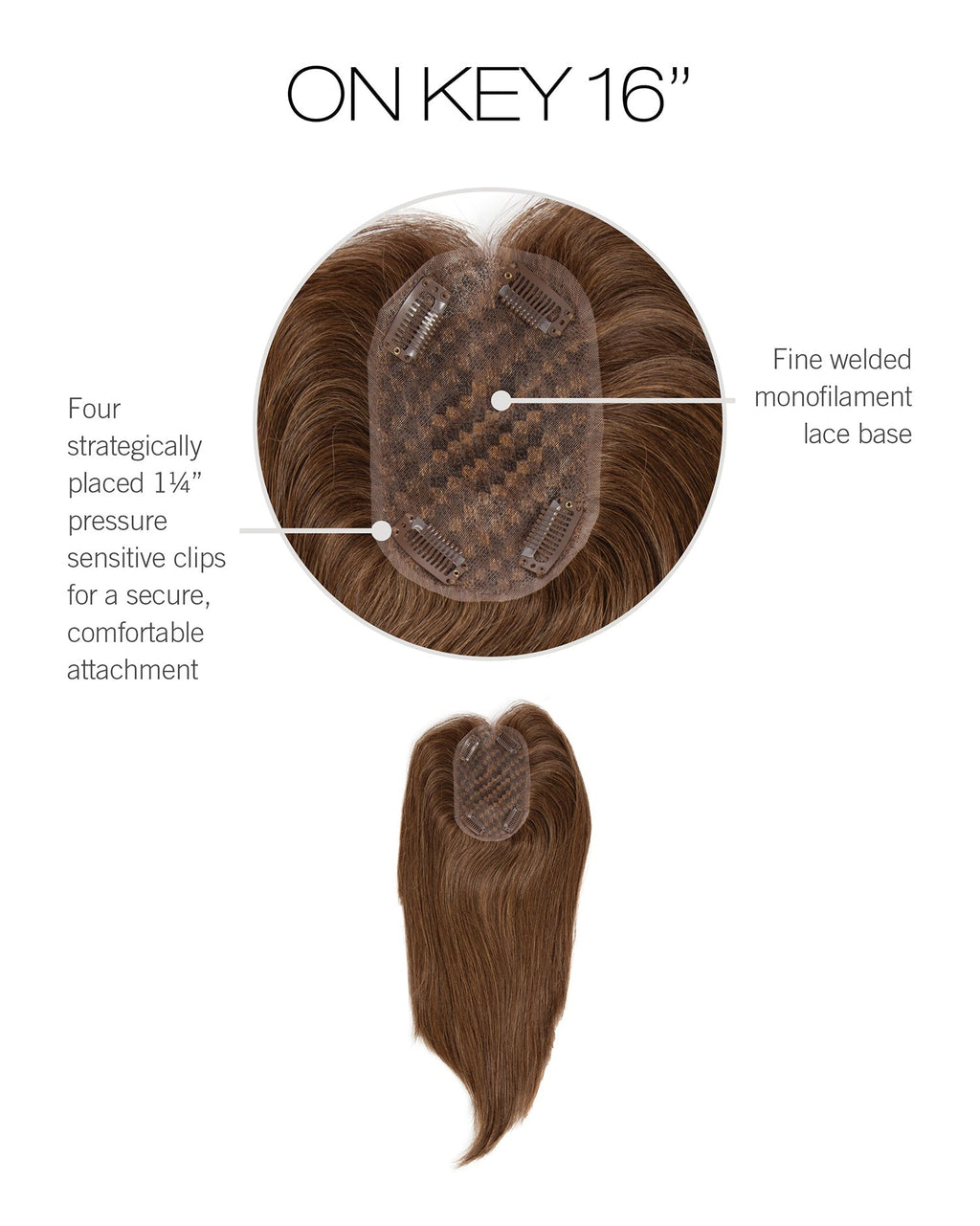NEW! On Key 16″ Hair topper by VIP Extensions