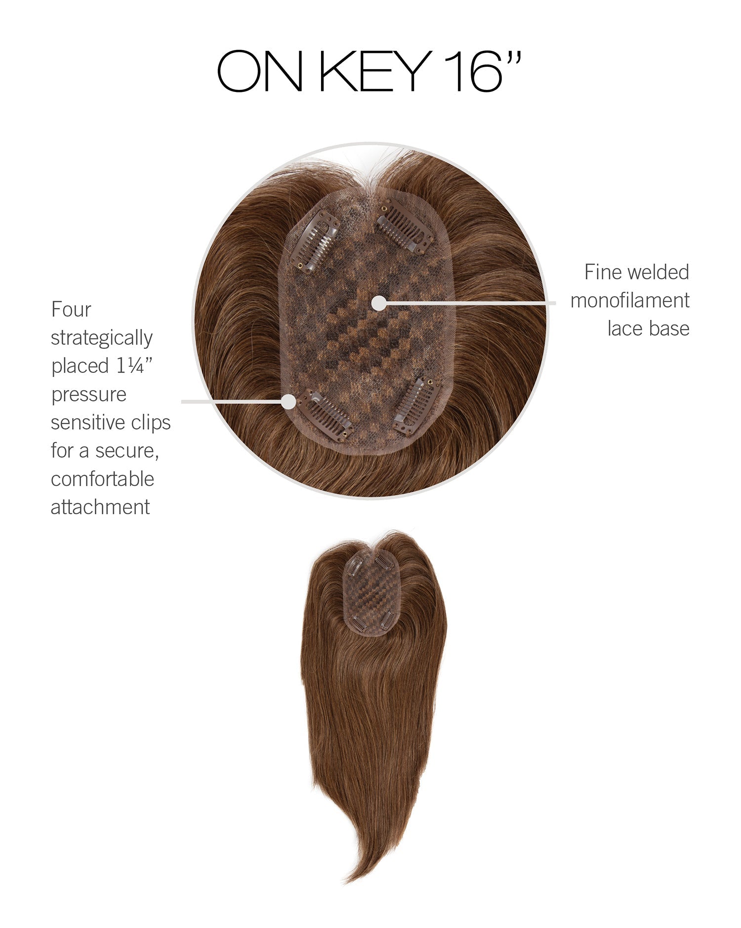 NEW! On Key 16″ Hair topper by VIP Extensions