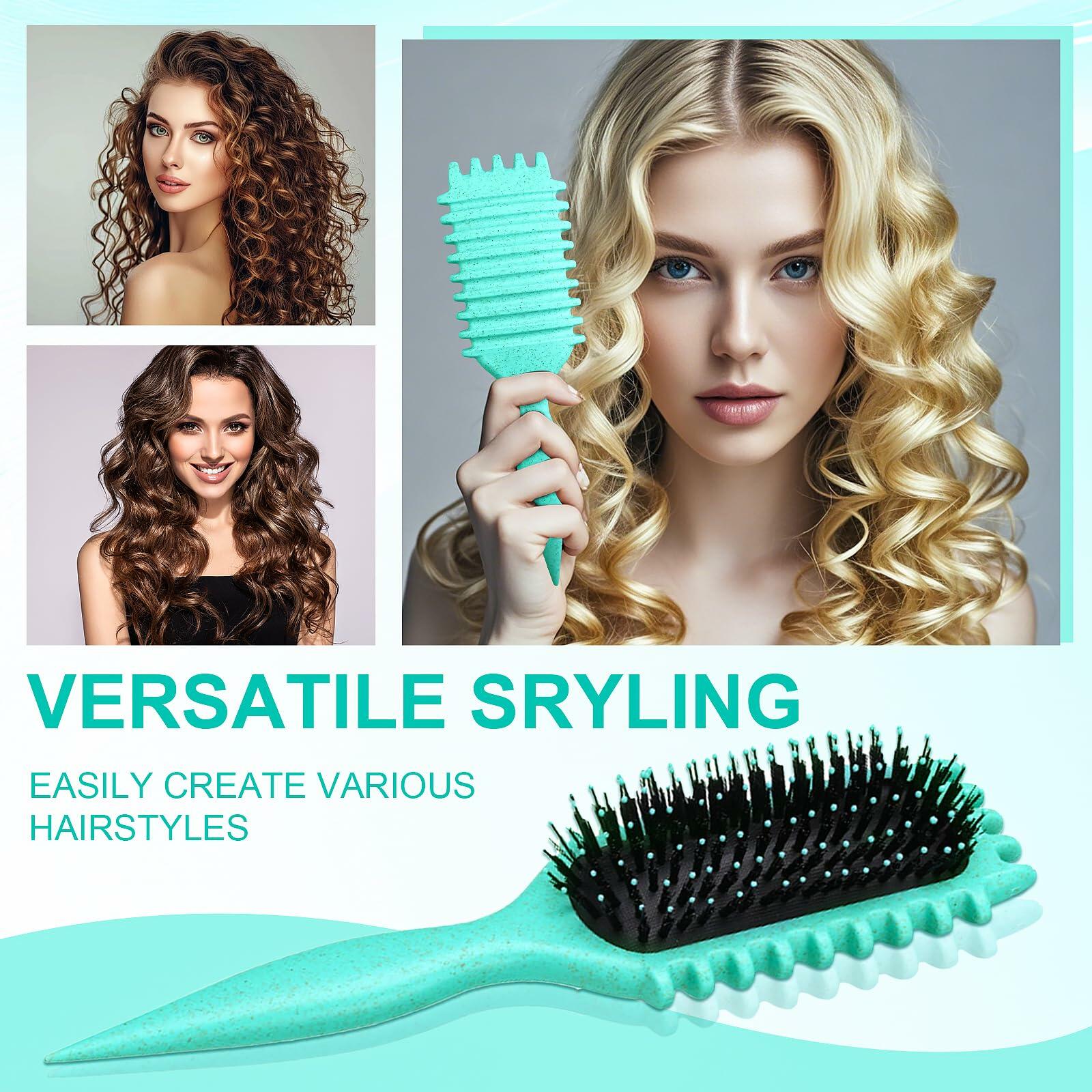 [Like New] Candy Brush Curly Hair Defining Boar Bristle Brush Green by Deal US
