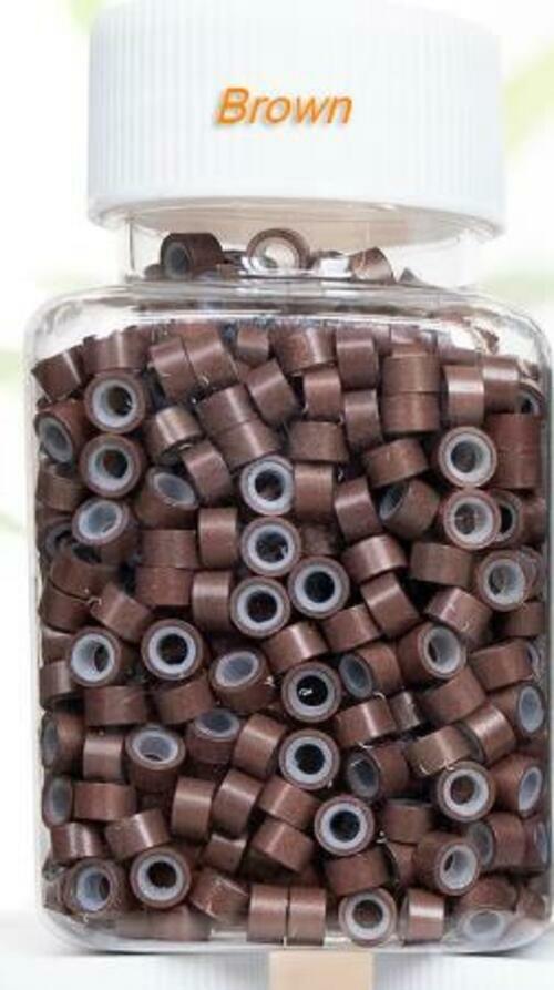 coloryoung 1000pcs 5mm Silicone Lined Micro Beads Hair Extensions Dark Brown by Deal US
