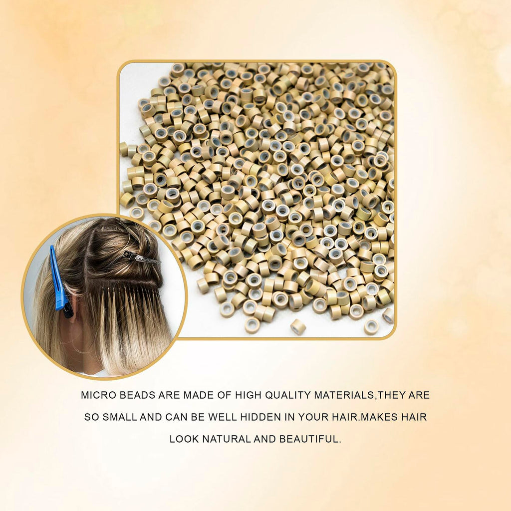 coloryoung 1000pcs 5mm Silicone Lined Micro Beads Hair Extensions Dark Brown by Deal US