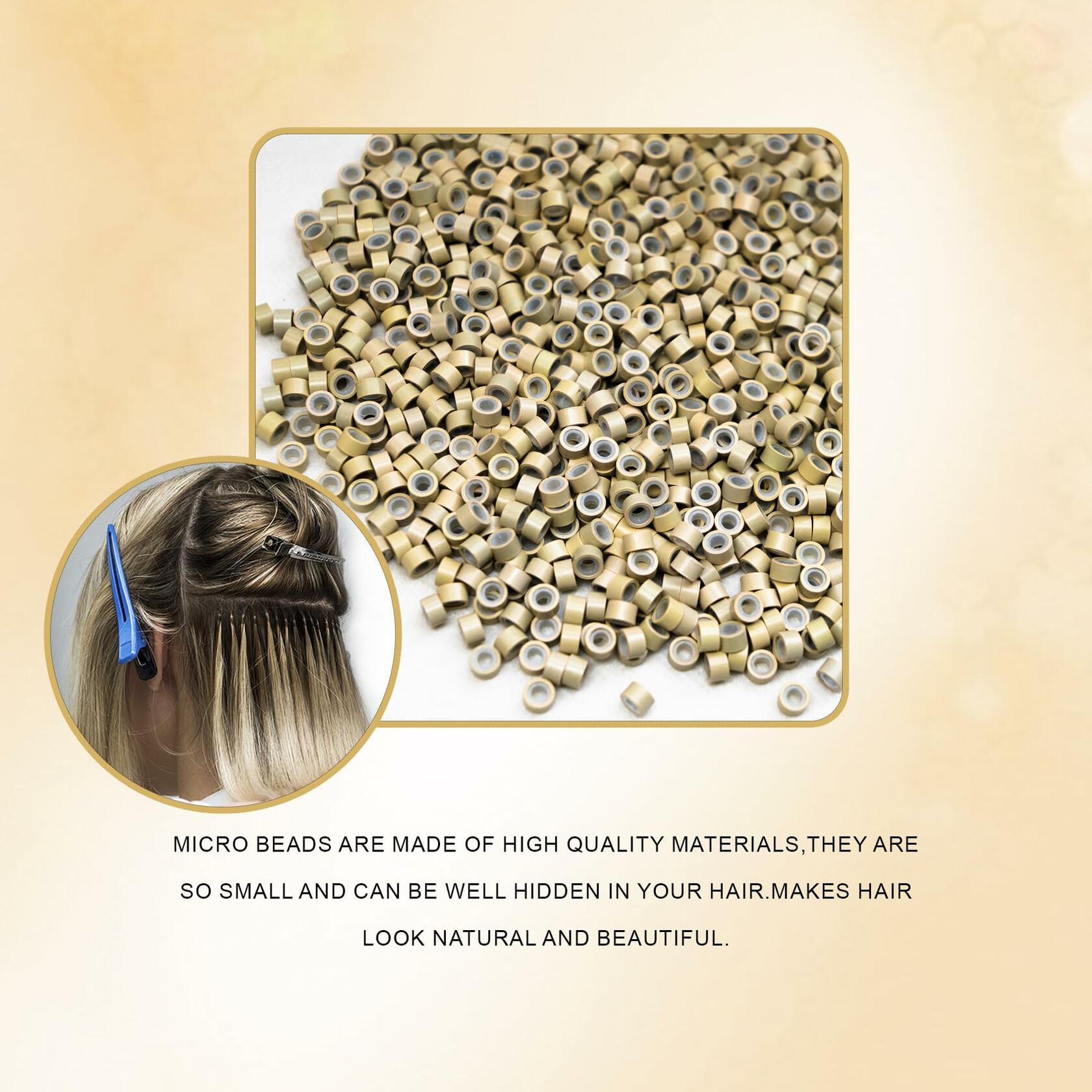 coloryoung 1000pcs 5mm Silicone Lined Micro Beads Hair Extensions Dark Brown by Deal US