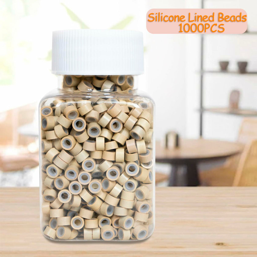 coloryoung 1000pcs 5mm Silicone Lined Micro Beads Hair Extensions Dark Brown by Deal US