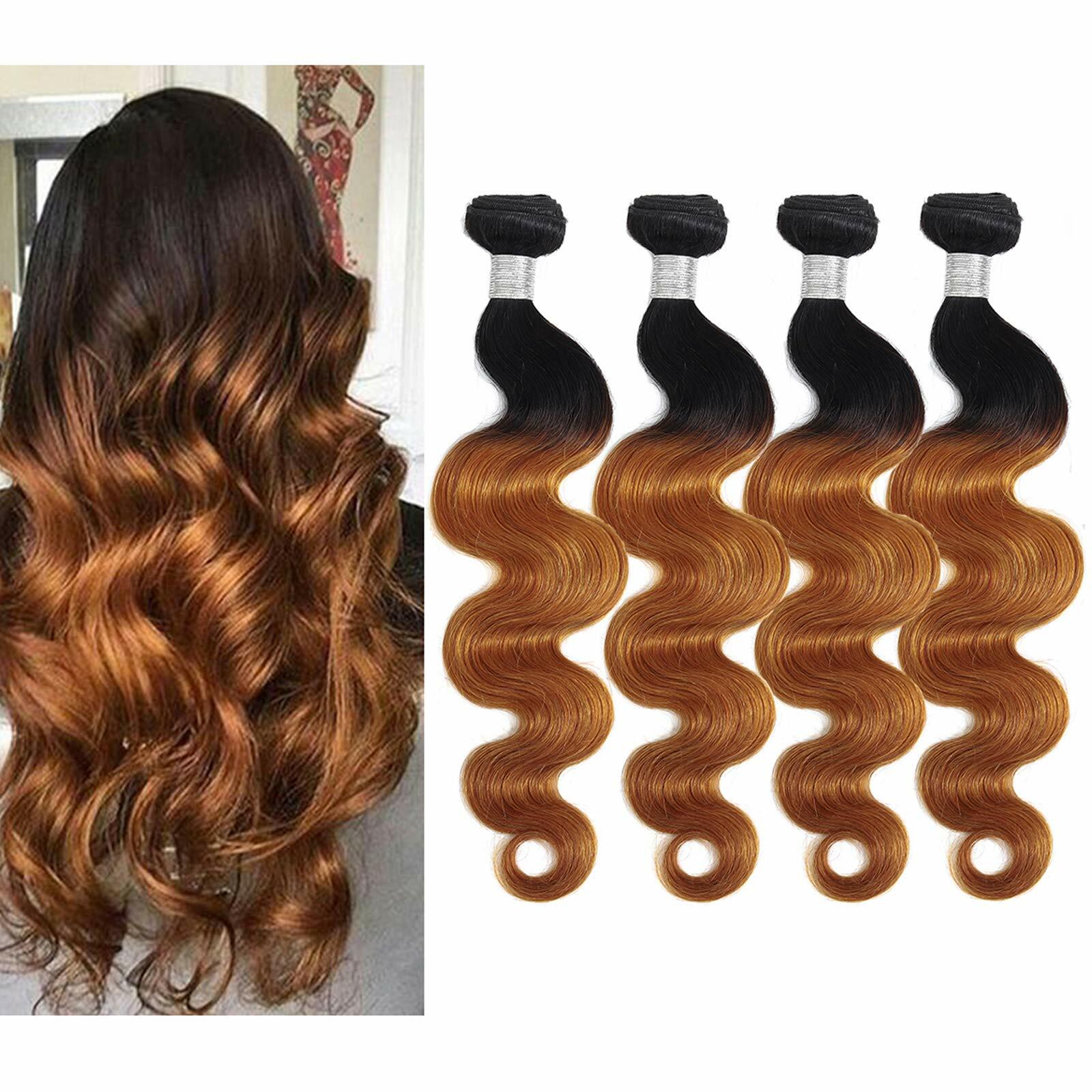 IMAYLI Body Wave 10A 4 Bundles 100% Unprocessed Ombre Brazilian Hair T1B/30 by Deal US