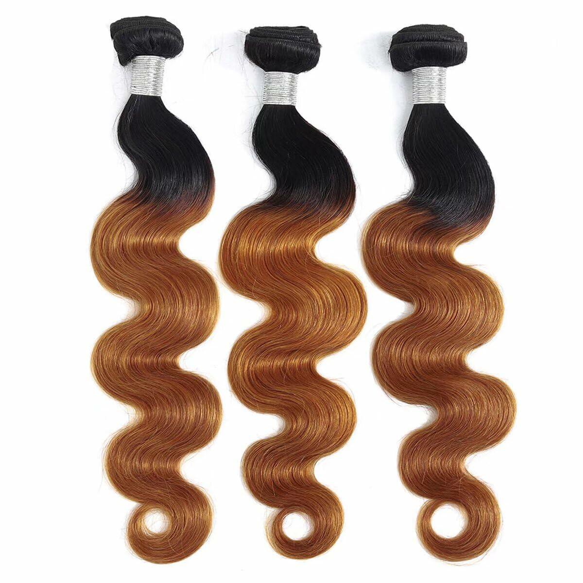 IMAYLI Body Wave 10A 4 Bundles 100% Unprocessed Ombre Brazilian Hair T1B/30 by Deal US
