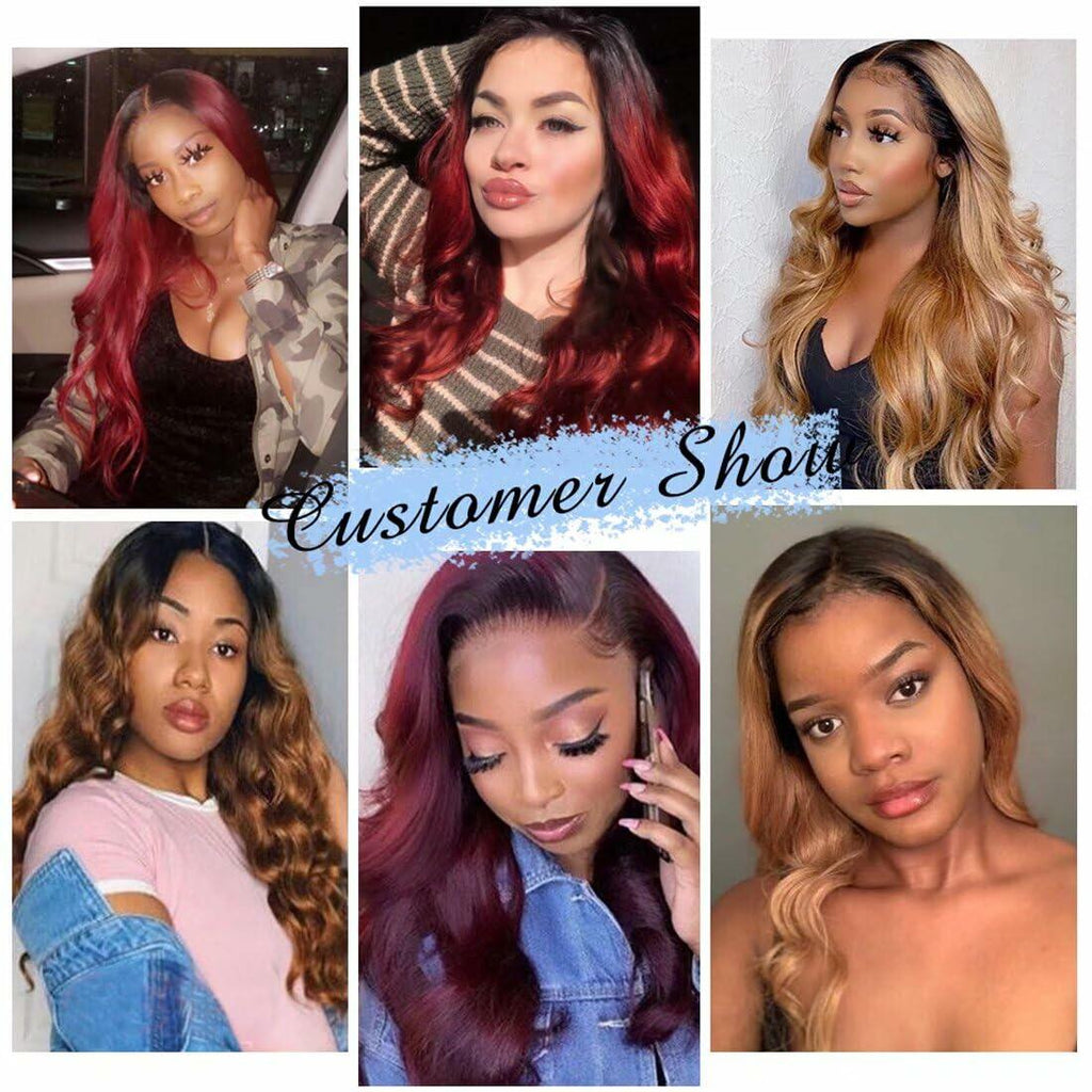 IMAYLI Body Wave 10A 4 Bundles 100% Unprocessed Ombre Brazilian Hair T1B/30 by Deal US