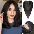 HAIRCUBE Hair Toppers for Women Real Human Hair 14in Natural Black 5x5.5in Base by Deal US