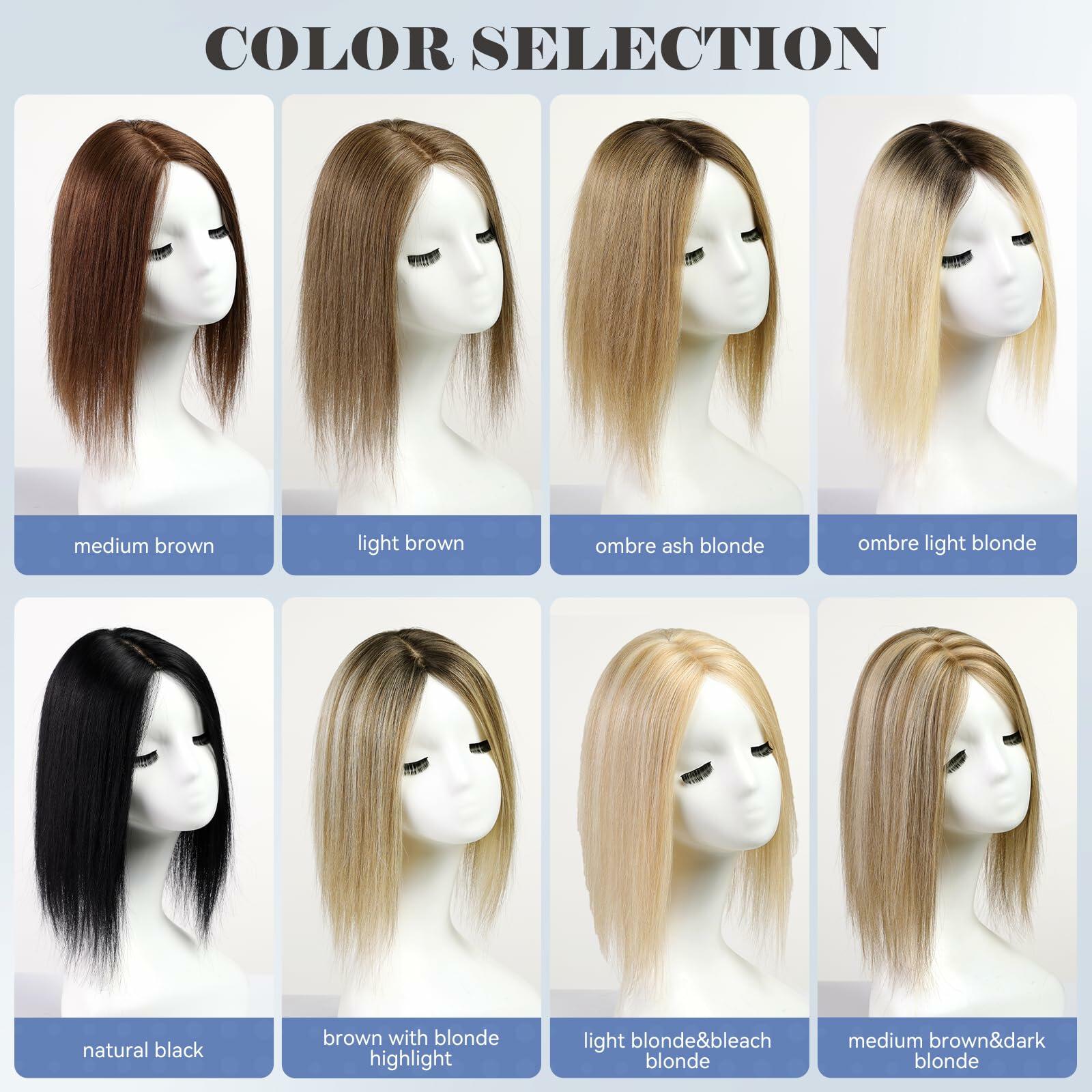 HAIRCUBE Hair Toppers for Women Real Human Hair 14in Natural Black 5x5.5in Base by Deal US