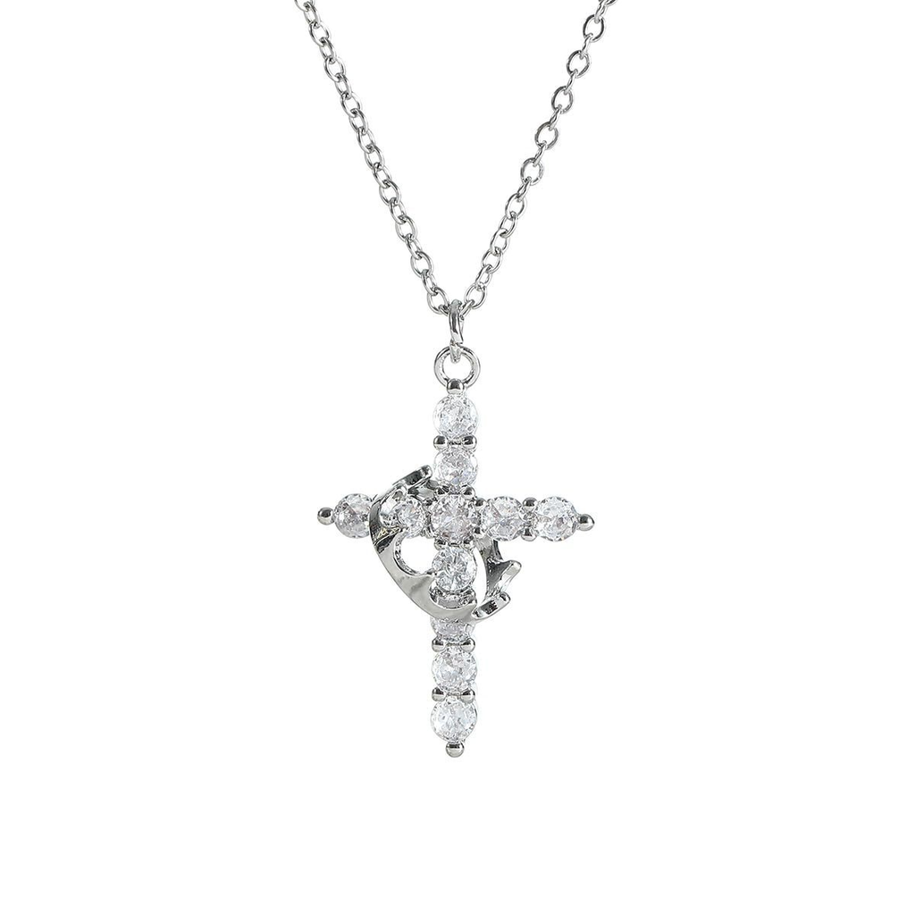 Crown Cross Necklace by Ovriluxe Enterprises llc