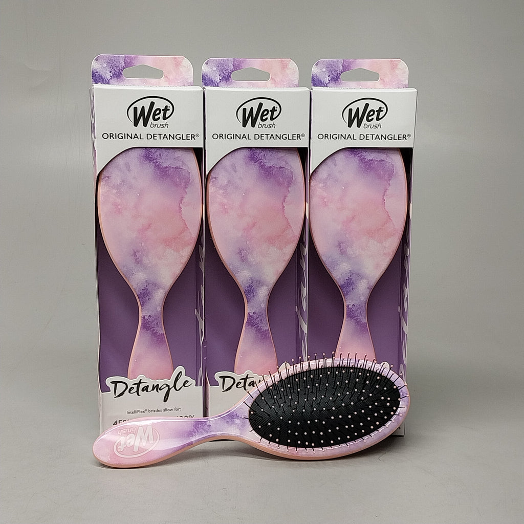 WET BRUSH (4 PACK) Original Detangler Hair Brush Pink / Purple Watermark Pattern by PayWut